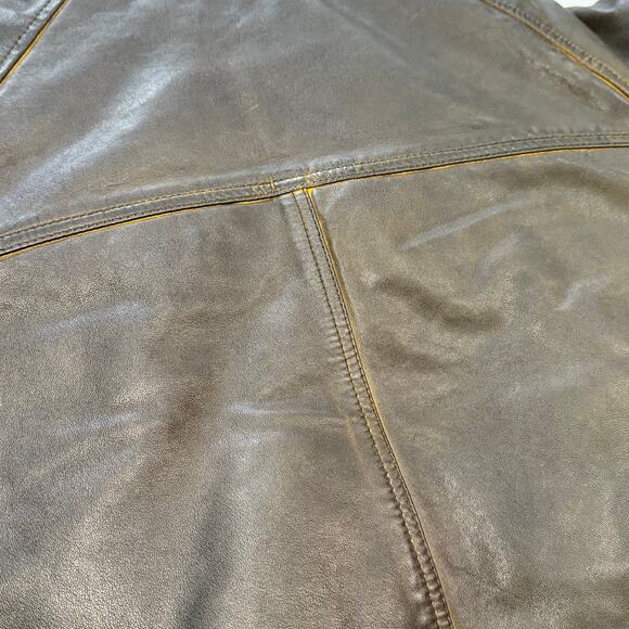 Scotch & Soda Leather Bomber Jacket Sherpa Collar NWT Oversized Distressed L - Picture 16 of 16